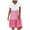 Red, variant on MELDVDIB Women Casual Plus Size Mini Dress Summer Loose Fashion Patchwork V-Neck Stripe Dot Short Sleeve Ruffle Tiered Hem Linen Beach Sun Dress on Clearance