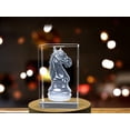 thumbnail image 4 of Gorgeous Crystal Chess Knight Gift | 3D Engraved Chessman Figurine, 4 of 7