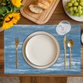 thumbnail image 4 of Vintage Blue Placemats Set of 4, Modern Abstract Art Ombre Placemats for Dining Table, Place Mats for Kitchen Tabletop, Waterproof Wipeable Dining Table Mats Set, 4 of 9
