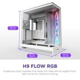 thumbnail image 2 of NZXT CMH92FWR1 H9 Flow RGB ATX Mid-Tower PC Case Dual Chamber White, 2 of 8