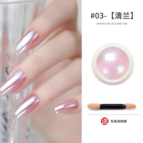 RAGUPEL 2026 New 7 Colors White Pearl Chrome Nail Powder, Mermaid Pearl Neon Ice Aurora Dust Nail Powder, Pearl Shell White High Glossy Nail Powder Metallic Mirror Effect Iridescent Dust Powder