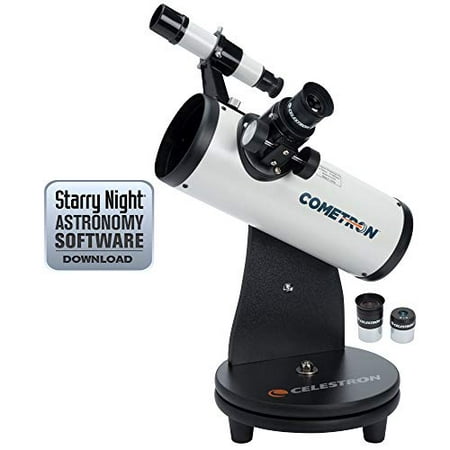 Celestron – 76mm Cometron FirstScope – Compact and Portable Tabletop Dobsonian Telescope – Ideal Telescope for Beginners – Includes 5x24 Finderscope – BONUS Astronomy Software Package