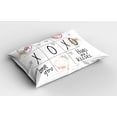 thumbnail image 2 of Ambesonne Xo Pillow Sham 2 Pack, Heart in Watercolors, 36"x20", Mint Green White, 2 of 3