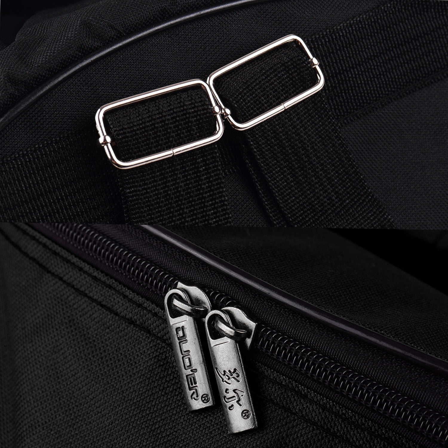 Durable Black Snare Drum Bag Backpack - Fits 14 Inch Drums, With Shoulder Straps & Outside Pockets