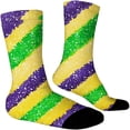thumbnail image 2 of MEICHEN Women's Mardi Gras Themed Comfortable Cute Printed Mid Calf Sports Socks Fashion Clothing Accessories for Women, 2 of 5