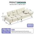 thumbnail image 4 of FFH 104.7" Cloud Sectional Sofa, Tufted Chenille Sleeper Sofa with Movable Armrests and Pillows, 4 Seater Oversized Couch with Deep Seat for Living Room, Beige, 4 of 14