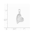thumbnail image 2 of Sterling Silver CZ Heart Pendant Charm, 2 of 2