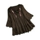 thumbnail image 2 of mfyjkho Tops Para Mujer, Blusa De Tres Cuartos Con Cuello En V Y Lazo De Patchwork De Encaje Vintage Para Mujer Tops Y Blusas Para Mujer Xxxxxl, 2 of 7