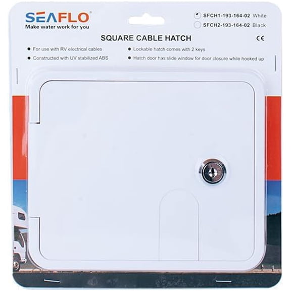 SEAFLO Square Cable Hatch 7.60'' X 6.48'' White