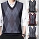 thumbnail image 4 of Men Sweater Vest Knitted Tank Top V Neck Sleeveless Pullover Casual Plaid Top, 4 of 8