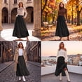 thumbnail image 7 of JIRNYORLL Womens Boho Flowy Maxi Skirt Ruffle Tiered Elastic Waist 2026 Fall Beach Vacation Casual Long Skirts, Black M, 7 of 7