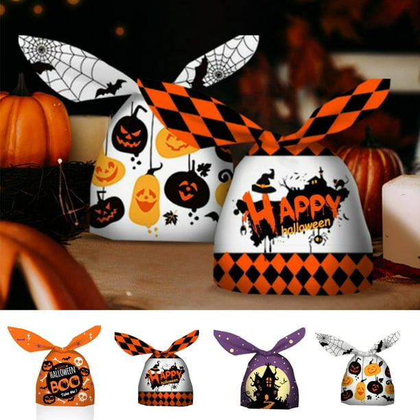 DGROEE 50Pcs Halloween Treat Bags for Kids Halloween Candy Bags