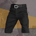 thumbnail image 5 of Ceisia Men Multi Pocket Ripstop Cargo Shorts Elastic Waistband Drawstring Outdoor Workwear Casual Bottoms Black XXXXL Gift, 5 of 7