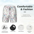 thumbnail image 3 of Balery Cartoon Cute Rabbit Bañador para hombre, shorts de playa de secado rápido con entrepierna y forro de compresión-3X-Large, 3 of 6