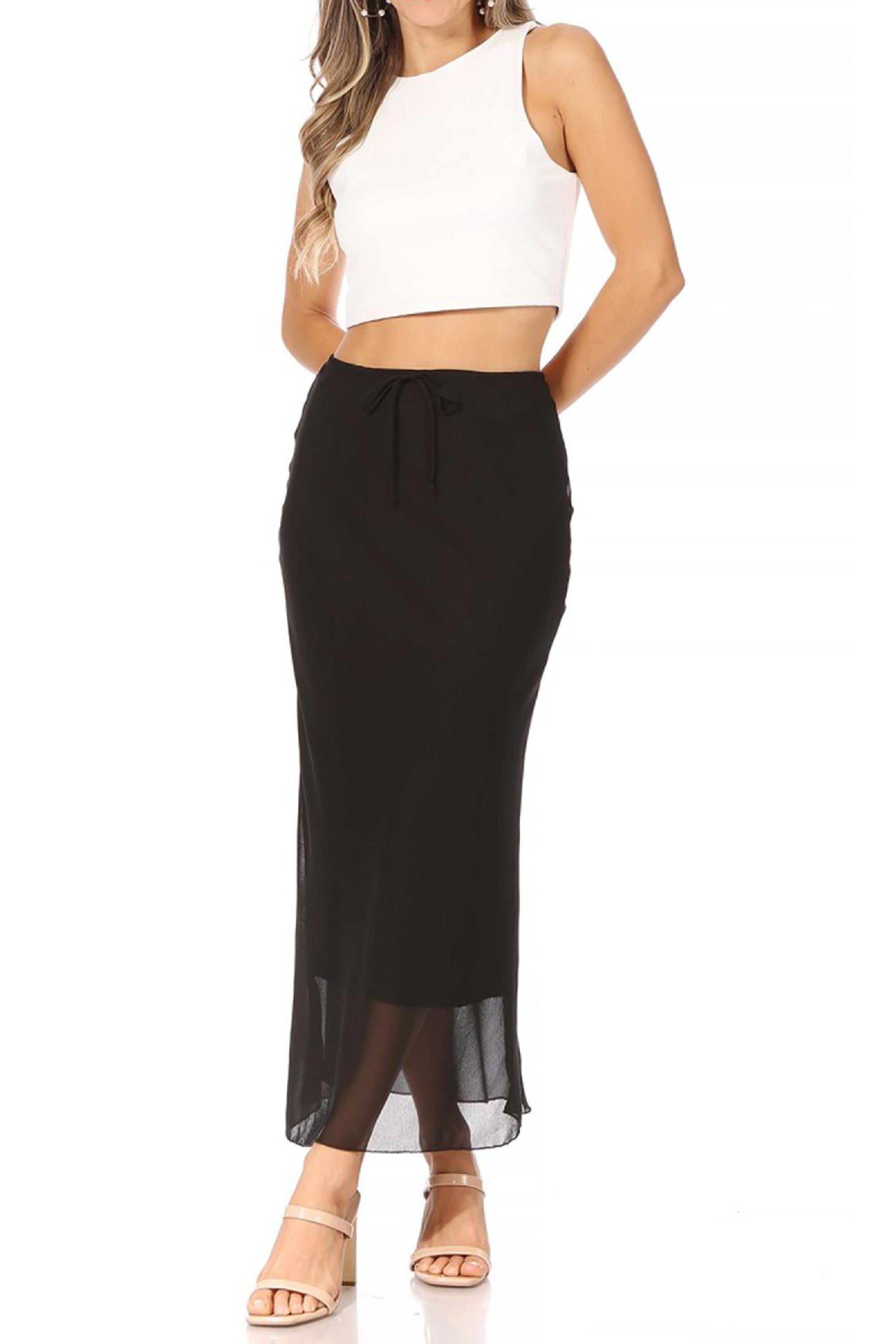 High Waisted Embellished Draped Skirt With Raised Neck Top