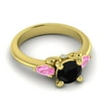 thumbnail image 3 of 2.50 Carat Beautiful Round Shape Black Onyx & Pink Sapphire Gemstone Wedding Ring for Ladies Solid 18K Yellow Gold Size 11.5 by Diamond-Capitals, 3 of 8