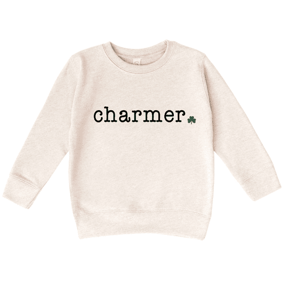 Bump and Beyond Designs St. Patrick's Day Shirt for Toddlers, Charmer Sweatshirt (Natural 3T)