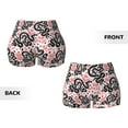 thumbnail image 4 of KLL Black Snake Pattern Workout Shorts for Women Scrunch Short Gym Yoga Running Sport Active Exercise Fitness Shorts, 4 of 8