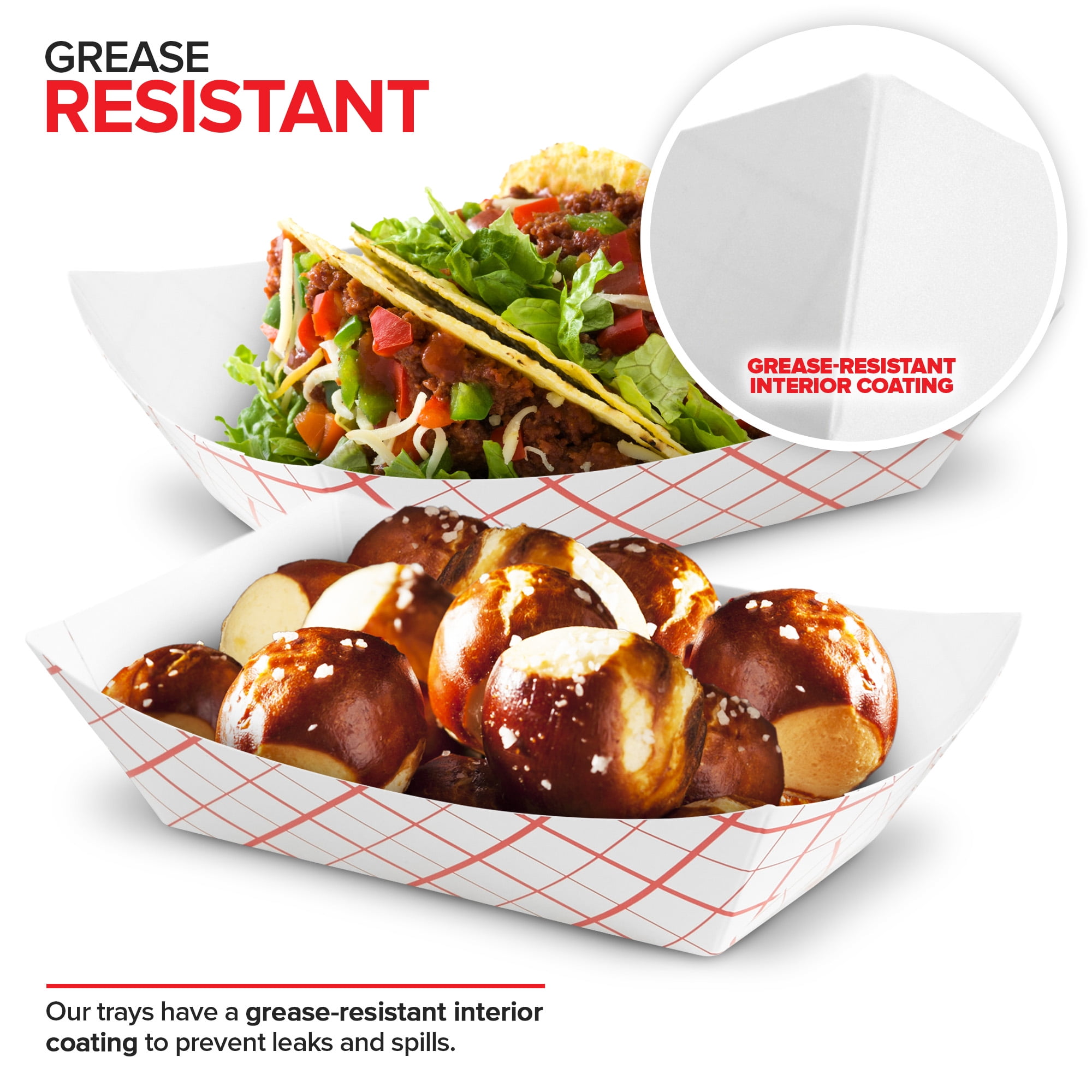 Small Paper Food Boats (250 Pack) – 1 lb Disposable Red & White Checkered Paper Trays, Eco-Friendly Serving Boats for Concession Food, Condiments & Nachos, 4.25" x 2.2"