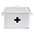 thumbnail image 3 of Creative Co-Op Enameled First Aid Lid & Black Front Box, White, Black Cross, 3 of 3