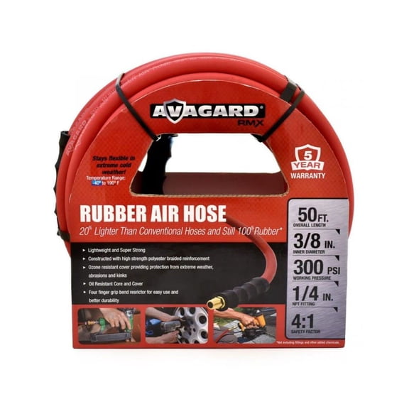 Blubird Avagard 3/8 Inch X 35 Ft. Rubber Air Hose Assembly