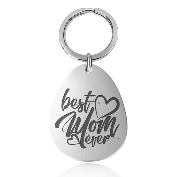 Divoti Mother’s Day Gifts for Mother Best Mother Ever Surgical Stainless Steel Pendant Keychain Key Tag