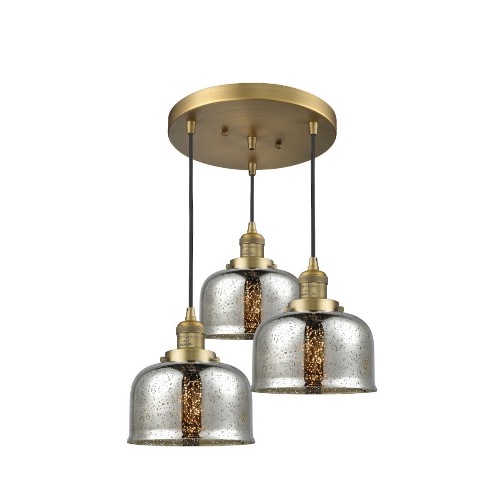 Innovations Lighting Large Bell 3 Light MultiPendant Brushed Brass