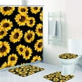 thumbnail image 3 of Yellow Sunflower Floral Bathroom Set with Shower Curtain and Rugs and Accessories, Spring Flower Vintage Retro Shower Curtain Set,Wildflower Shower Curtain for Bathroom Decor 4 Pcs, 3 of 6