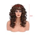 thumbnail image 3 of TUITOONM Long Curly Wig with Bangs 23.6" Heat-Resistant Synthetic Hair for Women, Adjustable Breathable Cap , 3 Natural Colors Available, 3 of 8