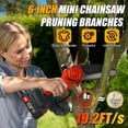 thumbnail image 3 of 2-in-1 Electric Pole Saws for Tree Trimming, 6 Inch Cordless Pole Saw Battery Powered & Mini Chainsaw, Red, 3 of 6