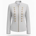 thumbnail image 5 of Maqroz Napoleon Jacket for Womens Stand Collar Long Sleeve Double Breasted Outerwear Gold Decor Buttons Tailored Structured Dressy Jacket for Evening Occasions, 5 of 7