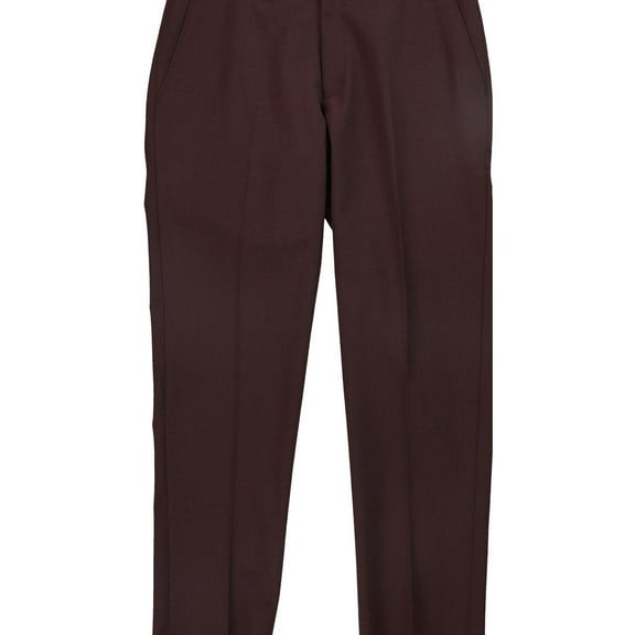 Bar Iii Men's Slim Fit Solid Suit Dress Pant Burgundy 32 x 30