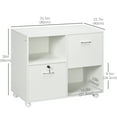 thumbnail image 3 of Vinsetto Lateral File Cabinet with Wheels Mobile Printer Stand, 3 of 10