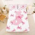 thumbnail image 5 of Erosebridal Ribbon Princess Bowknot Queen Sheet Sets,First Letter J Bed Set For Girly 4pcs, 5 of 6