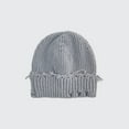 thumbnail image 4 of SYMOID Womens Distressed Cuffed Beanie - Stretchy Nylon-Spandex, Gray, One Size Fits All, Warm for Cool Weather,Size Free Size, 4 of 5