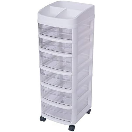 Drawer Storage Cart,Rolling Storage Cart,Drawer Cart Storage Organizer Tower with 6 Plastic Drawers and Wheels Craft Storage Containers for Office, Living Room, Bathroom, Bedroom, dorm, classroom