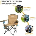 thumbnail image 3 of KingCamp Padded Oversized Chair with Cupholder, Cooler, and Pocket, Khaki, 3 of 7