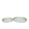 thumbnail image 6 of DecMode 18", 14"W Silver Stainless Steel Mirrored Tray, 2-Pieces, 6 of 7