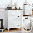 thumbnail image 5 of Bedroom White §4 Drawer §wide Drawers Chest§small Dressers Chest§storage Chest Cabinet Organizer§bedroom With 4 Storage Drawers Bedroom White 4 Drawers Spacious Storage, 5 of 7
