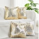 thumbnail image 1 of Dinheiro NeatBlanc Pack de 4 Fundas de Almohada Decorativas Funda de Cojín Hojas con Estampado Dorado 45 x 45 cm para Sofá Dormitorio Coche, 1 of 7