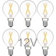 thumbnail image 1 of SHIQI-12V LED Light Bulbs - Soft Warm White 2700K 2W (Only for 12 Volt DC/AC)- 25W Equivalent Low Voltage E12 Candelabra Base Small Globe Bulb for RV, Camper - 6 Pack, 1 of 4