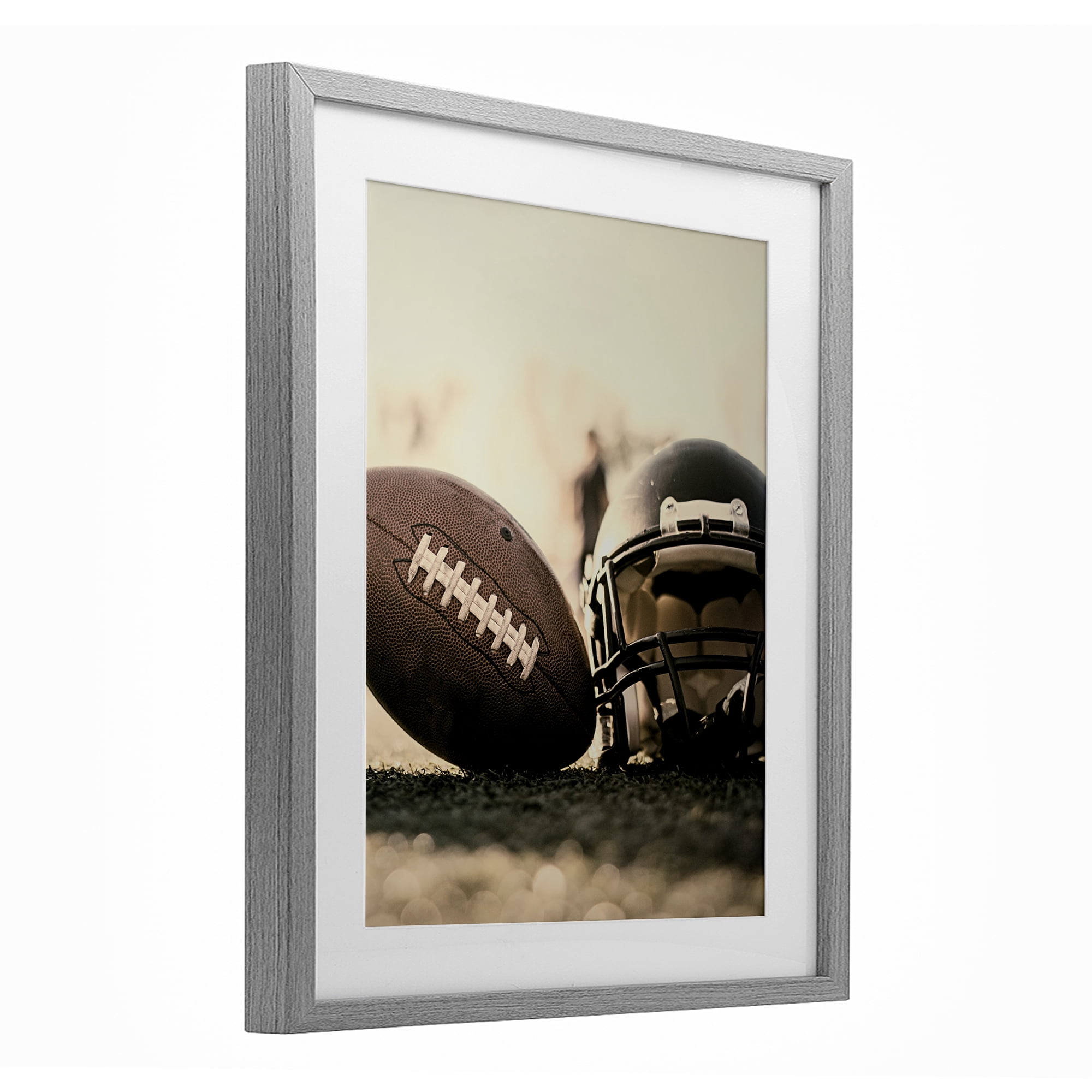 Stupell Industries Football Stand Alone Gray Framed Print Under Glass, design by Jesse Keith