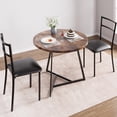 thumbnail image 2 of Round dining mesa set para 2 - 3-piece circle dining set con 2 forrado sillas para kitchen, apartment, y small spaces (brown), 2 of 6