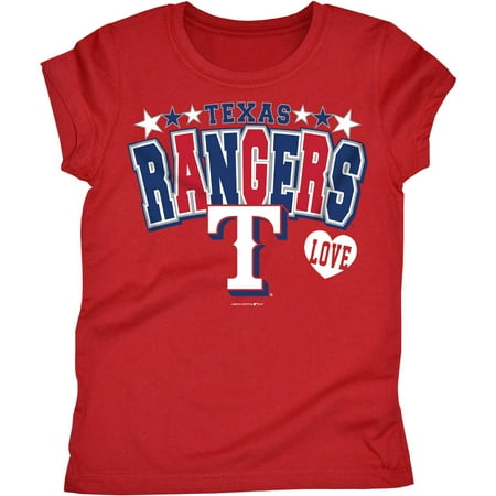 Texas Rangers Autographed Mlb Baseball - MLB Texas Rangers Girls Short Sleeve Team Color Graphic Tee