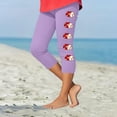 thumbnail image 2 of AUNVITO Girls Baseball Print Capri Yoga Pants Casual Sporty Stretchy Athletic Comfy, 2 of 4