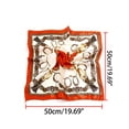 thumbnail image 3 of INSPIRE CHIC Women's Square Shaped Scarf Contrast Color Printed Scarves Kerchief Neckerchief Orange Red White 19.69x19.69", 3 of 3