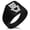 Black, variant on Stainless Steel Teddy Bear Love Needle Stripe Pattern Biker Style Polished Ring