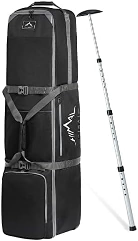 Golf Travel Bag with Adjustable Support Rod, 900D Heavy Duty Oxford Fabric Golf Travel Case for Airlines with Wheels