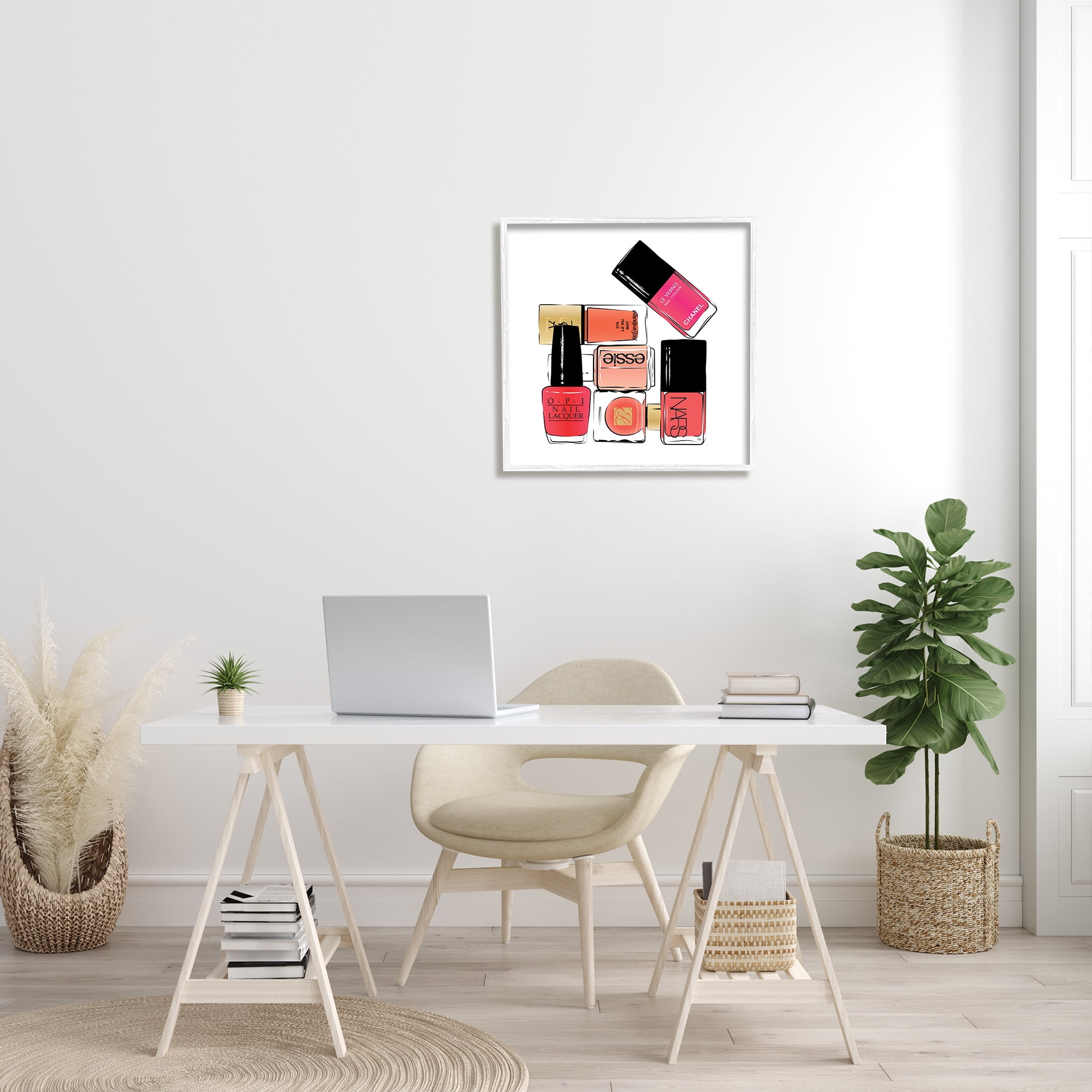 Stupell Industries Stack of Nail Polish Glam Fashion Beauty Cosmetics, 24 x 24, Designed by Martina Pavlova