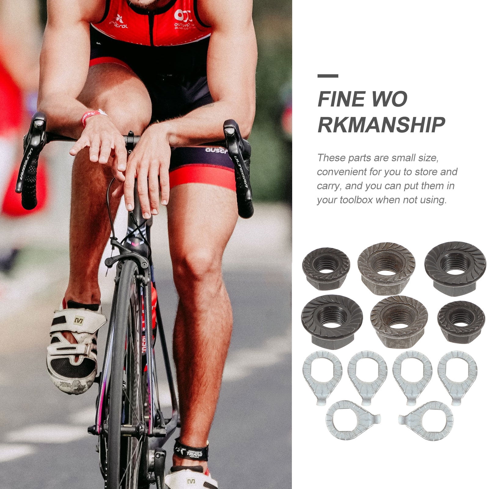 Set Bike Nuts Wheel Axle Nut and Safety Hanger Kit Bike Steel